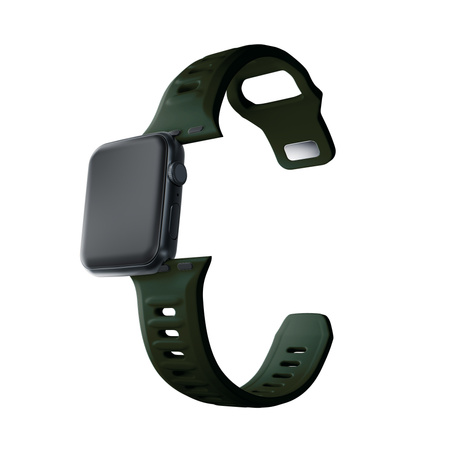 38/40/41/42 mm Dark Green (small) - 3mk Silicone Watch Strap for Apple