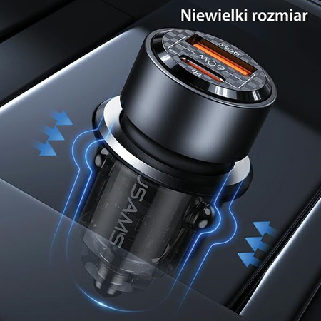 USAMS ŁADOWARKA SAMOCHODOWA C39 60W USB-C DO SAMOCHODÓW Z ŁADOWANIEM SZYBKO