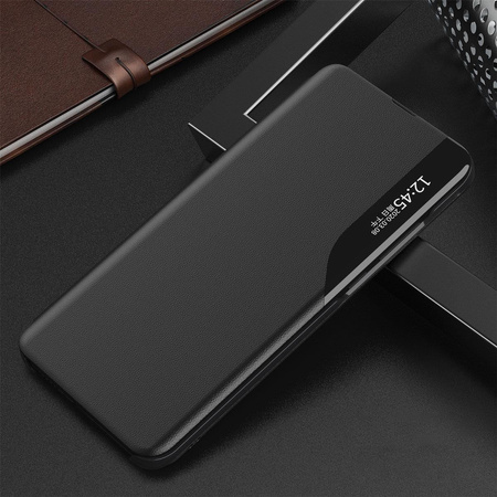 Eco Leather View Case elegancki futerał etui z klapką i funkcją podstawki Samsung Galaxy A73 czarny