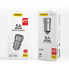 Dudao szybka ładowarka samochodowa USB do gniazda zapalniczki 5 A 22,5 W Quick Charge 3.0 VOOC szary (R4Pro Upgrade gray)