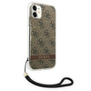 Etui Guess GUOHCN61H4STW na iPhone 11 - brązowe 4G Print Strap