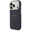 Etui Guess Peony Hot Stamp MagSafe do iPhone 17 Pro Max niebieski