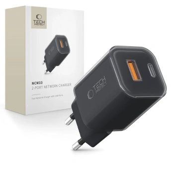 TECH-PROTECT ŁADOWARKA SIECIOWA 2-PORTOWA PD33W QC3.0 DO TELEFONÓW
