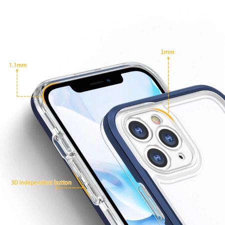 HURTEL ETUI POKROWIEC CLEAR 3IN1 DO IPHONE 11 PRO MAX ŻELOWY Z RAMKĄ