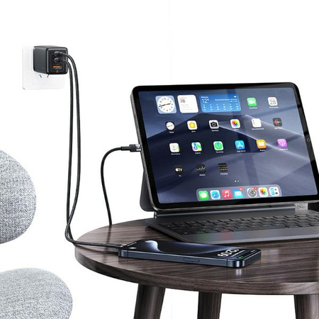 USAMS KABEL USB-C NA USB-C 60W DO TELEFONÓW SZYBKIE ŁADOWANIE 1,2M STALOWY