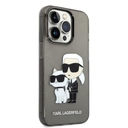 Karl Lagerfeld KLHCP14LHNKCTGK iPhone 14 Pro 6,1" czarny/black hardcase Gliter Karl&Choupette