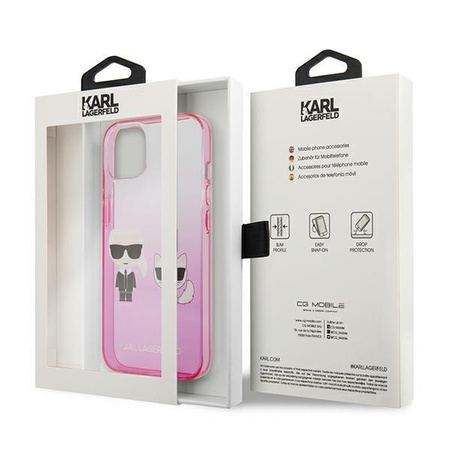 Karl Lagerfeld KLHCP13STGKCP iPhone 13 mini 5,4" hardcase różowy/pink Gradient Ikonik Karl & Choupette