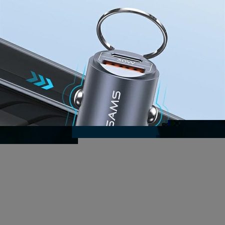 USAMS ŁADOWARKA SAMOCHODOWA 1xUSB 1xUSB-C C38 30WPD DO TELEFONÓW IPHONE