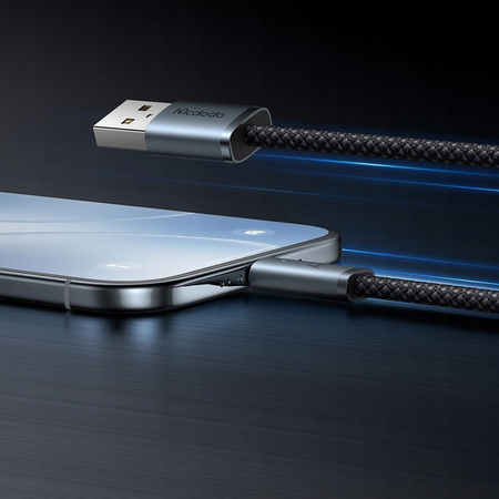 MCDODO KABEL USB-A USB-C SZYBKIE ŁADOWANIE USB TYP C 6A 100W 2M LED BIAŁY