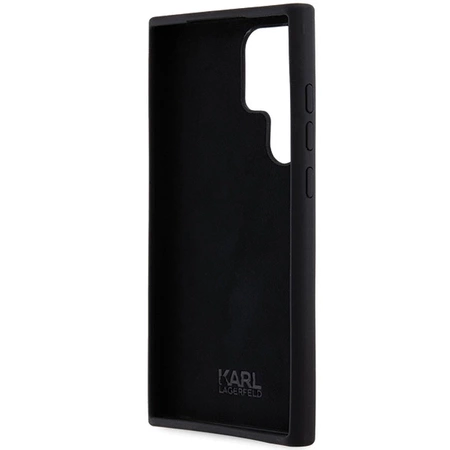 Etui Karl Lagerfeld Silicone Choupette Metal Pin na Samsung Galaxy S23 Ultra - czarne