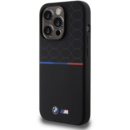 Etui BMW M Silicone Pattern MagSafe na iPhone 15 Pro - czarne