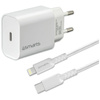 Ładowarka sieciowa 4smarts VoltPlug 20W PD MFI USB-C z kable USB-C do Lightning biały