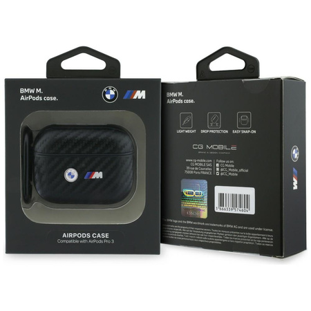 Etui BMW Carbon Metal Logo do AirPods    Pro 3 czarny