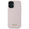GUESS ETUI SILIKONOWE HARDCASE DO IPHONE 16 PLUS 6.7 Z RAMKĄ LOGO METALOWYM
