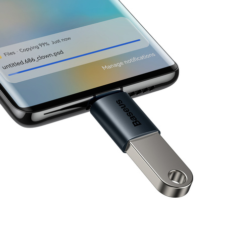 Baseus Ingenuity Series przejściówka adapter z USB Typ C do USB-A 3.2 gen 1 niebieski (ZJJQ000003)