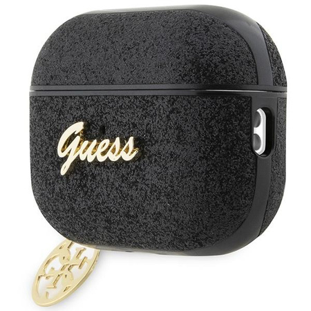 Etui Guess GUAP2GLGSHK na AirPods Pro 2 cover - czarne Glitter Flake 4G Charm