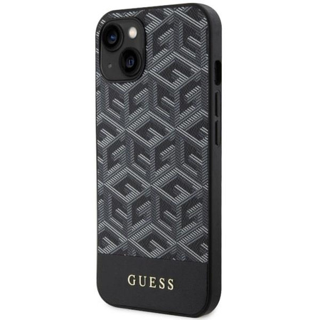 Etui Guess GUHMP14SHGCFSEK na iPhone 14 - czarne GCube Stripes MagSafe