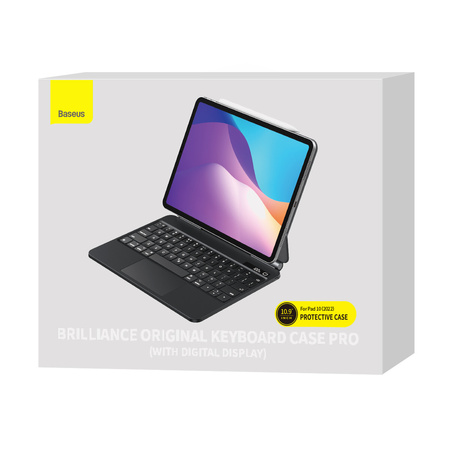 Baseus Brilliance klawiatura bluetooth etui iPad Pro 11'' (2018) / iPad Air 4 10.9'' / iPad Air 5 10.9'' / iPad 10 10.9'' (2022) magnetyczne z klapką podstawka szare