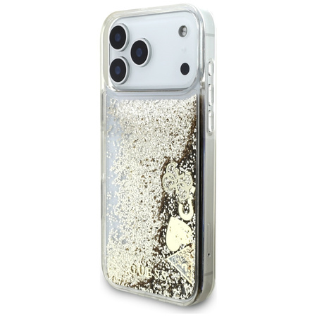 Etui Guess Liq. Glitter 4 Charms do iPhone 17 Pro Max złoty