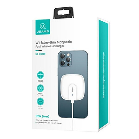 USAMS ŁADOWARKA INDUKCYJNA DO IPHONE 12 13 14 15 15W MAGNETYCZNA WYSOKA MOC