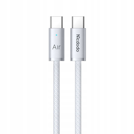 MCDODO KABEL USB-C USB-C SZYBKIE ŁADOWANIE USB TYP C 240W 1M LED BIAŁY
