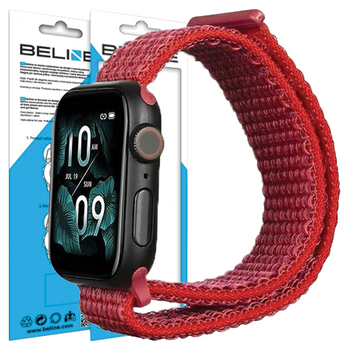 BELINE PASEK DO APPLE WATCH NYLON 38/40/41MM DO ZEGARKA WYMIENNY CZERWONY