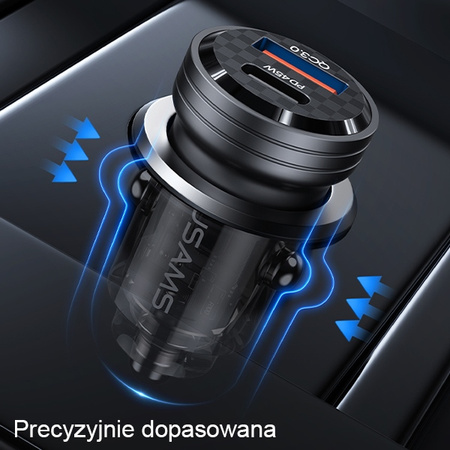 USAMS Ład. sam. C35 USB+USB-C 45WFast Charge czarny/black CC175CC01 (US-CC175)