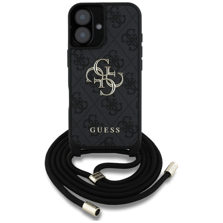 GUESS ETUI TPU DO IPHONE 16 4G BIG LOGO NA RAMIĘ Z BŁYSZCZĄCYM AKCENTEM