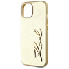 KARL LAGERFELD ETUI WRINKLED METAL DO IPHONE 15 ZŁOTE Z METALOWYM AKCENTEM