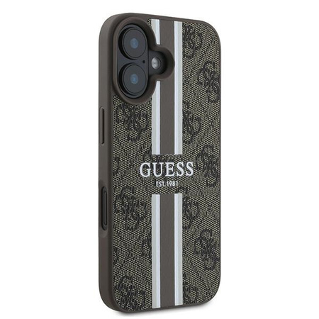 GUESS POKROWIEC HARDCASE DO IPHONE 16 PLUS 6.7 DO MAGSAFE STRIPES PRINTED