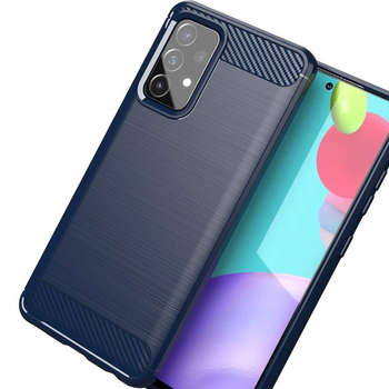 Carbon Case elastyczne etui pokrowiec Samsung Galaxy A72 4G niebieski