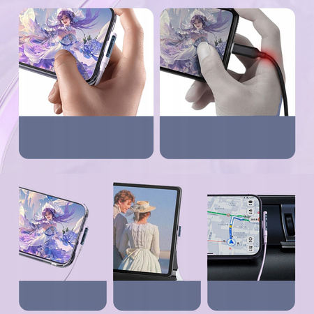 MCDODO KABEL KĄTOWY USB-C LIGHTNING PŁASKI 36W DO IPHONE 13 14 NIEBIESKI 1M