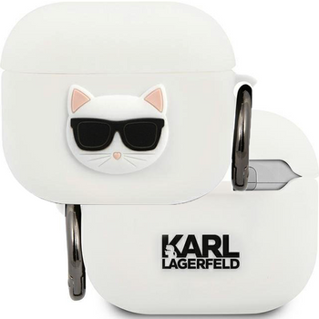 Karl Lagerfeld KLACA3SILCHWH AirPods 3 cover biały/white Silicone Choupette