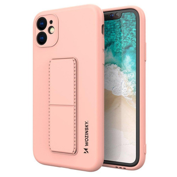 Wozinsky Kickstand Case silikonowe etui z podstawką etui Samsung Galaxy A42 5G różowe