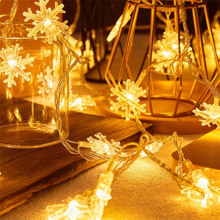 BELINE LAMPKI CHOINKOWE LED SNOWFLAKE STAR 10M 80 LAMPEK CIEPŁE BIAŁE