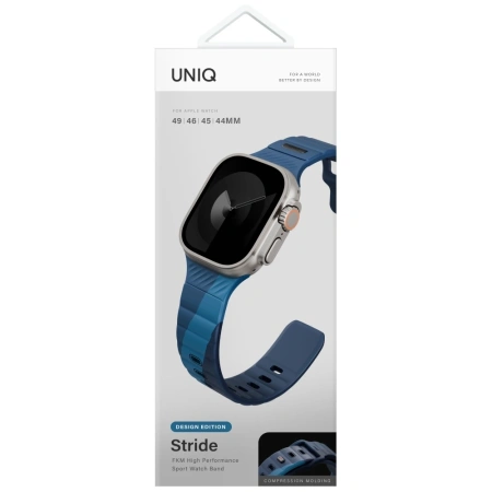 Pasek UNIQ Stride De Rubber na Apple Watch 44 / 45 / 46 / 49 mm - niebieski