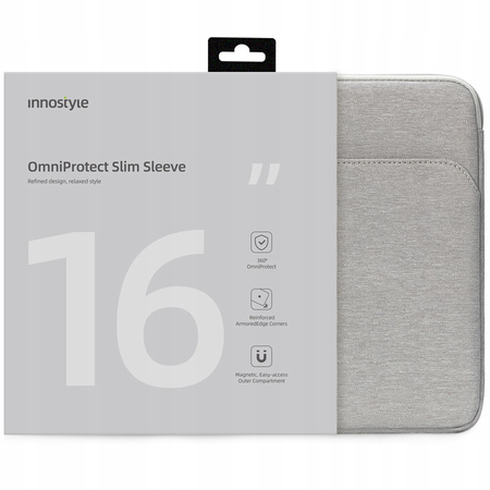 INNOSTYLE TORBA NA LAPTOPA 16 WODOODPORNA ETUI OMNIPROTECT SLIM SZARY