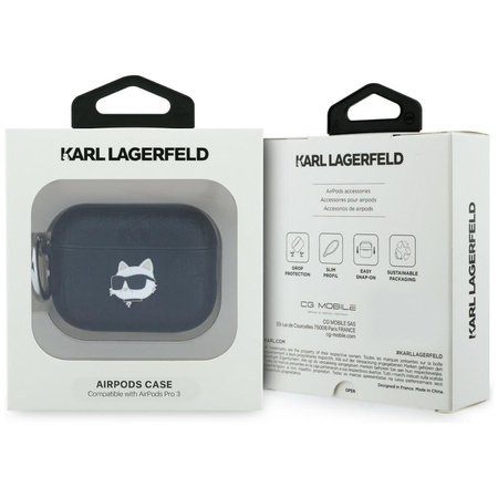 Etui Karl Lagerfeld Monogram Choupette   Head do AirPods Pro 3 czarny