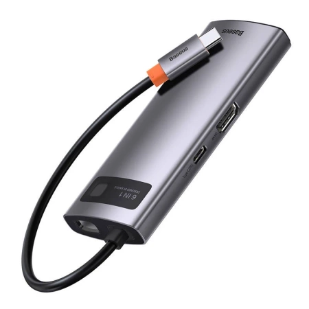 BASEUS HUB 6W1 PRZEJŚCIÓWKA USB-C DO MACBOOKA 3X USB 3.0 HDMI PD ETHERNET