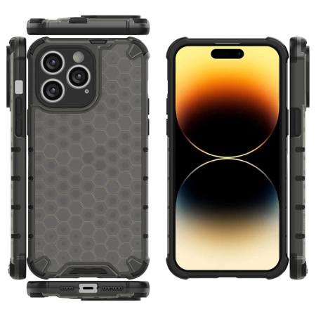 HURTEL ETUI PANCERNE HYBRYDOWE DO IPHONE 14 PRO MAX Z SYSTEMEM HONEYCOMB