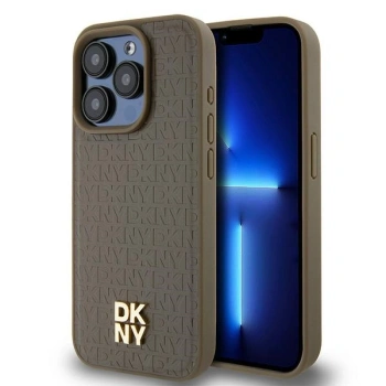 DKNY ETUI HARDCASE DO IPHONE 15 PRO 6.1 DO MAGSAFE LEATHER MONOGRAM PATTERN