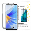 WOZINSKY FULL GLUE SZKŁO HARTOWANE DO OPPO A17 9H Z OCHRONĄ ROGÓW I RAMKĄ