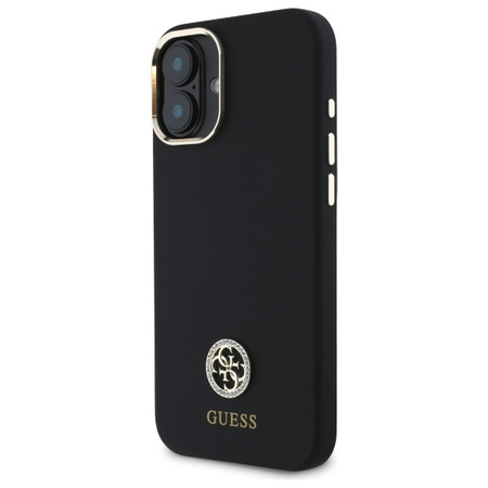 GUESS POKROWIEC HARDCASE DO IPHONE 16 6.1 Z LOGO I STRASS SILIKONOWY