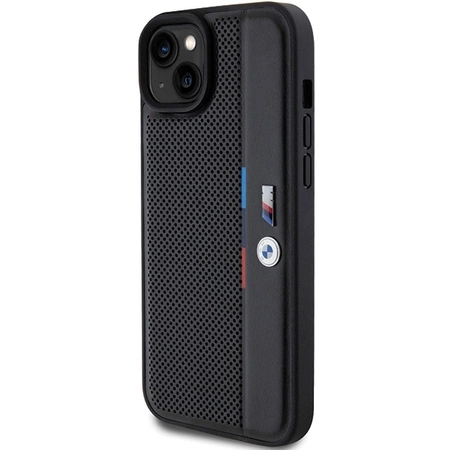 Etui BMW Perforated Tricolor Line na iPhone 15 / 14 / 13 - czarne