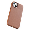 iCarer Case Leather pokrowiec etui z naturalnej skóry do iPhone 14 Plus brązowy (kompatybilne z MagSafe)