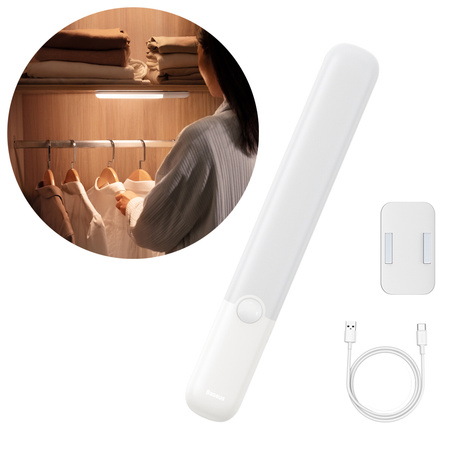 Baseus Sunshine Series lampka do szafy z czujką ruchu PIR 1200 mAh biała (DGYG000002)