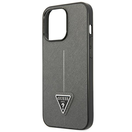 GUESS ETUI DO IPHONE 13 PRO MAX 6,7 Z TWARDEJ SKÓRY SAFIANO TRIANGLE LOGO