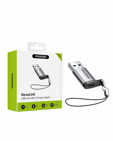 INNOSTYLE ADAPTER PRZEJŚCIÓWKA USB-A 3.0 DO USB-C NA USB TYP C 3A 5GBPS OTG