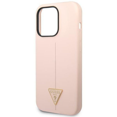 Guess GUHCP14XSLTGP iPhone 14 Pro Max 6,7" różowy/pink hardcase Silicone Triangle