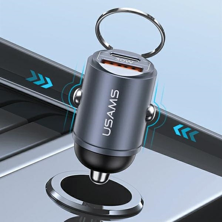 USAMS ŁADOWARKA SAMOCHODOWA 1xUSB 1xUSB-C C38 30WPD DO TELEFONÓW IPHONE